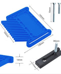 Heavy Duty Stackable Featherboard With Adjustable Miter Tracks And Dead Nuts Accurate Wood Holding Grip For Router Tables, blue, 165mm x 130mm size.