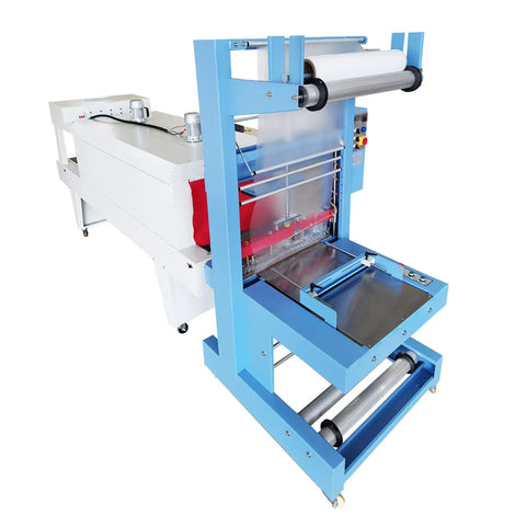 Heavy Duty Two In One Tabletop Shrink Wrap Machine For Bottles And Flat Packs, blue, functional design, ideal for shipping.