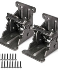 Premium Heavy Duty Folding Brackets 2 Pack Spring Locked Extending Hinges For Workbench Table Support Solid Steel hardware set with screws.