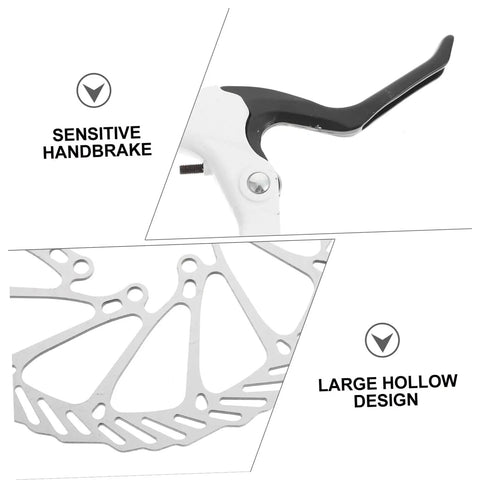 Heavy Duty Mountain Bike Hydraulic Disc Brake Set With Slick Pad Compatibility And Killer Heat Management For Bulletproof Stopping Power On Gnarly Race And Trail Rip Runs, featuring sensitive handbrake and large hollow design.