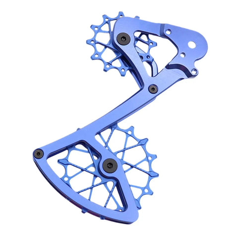 High-Performance Ceramic Bearing Guide Pulley For 11/12 Speed Derailleur, Aluminum Alloy Cage, 1x Drivetrain Upgrade, Low Friction, Durable Construction, Slick Shifts, Handles Up To 50T Cassette, Beefed-Up Performance Boost For Mountain blue ceramic bearing guide pulley