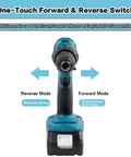 Top Notch Brushless Cordless Drill Set with one-touch forward and reverse switch, ideal for various DIY tasks.
