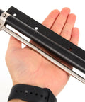 Automatic Door Closer For Home And Gate Black Stainless Steel With Rebound Closing And Anti Rust Feature held in hand
