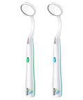 LED Lighted Dental Mirror For Easy At Home Teeth Checks With Bright Illumination Anti Fog Handheld Mouth Mirror For Inside Mouth Gums And Tongue Reusable Dentist Style Dental Mirror For Home Use 2 Pack, front view