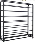 Heavy Duty Rolling Fabric Roll Storage Rack With Adjustable Steel Crossbars Commercial Textile Dispenser for Wallpaper Leather Film with 12 rods.