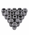 ER20 Collet Set 1 to 13mm for CNC Milling Lathe Engraving Router Workholding Tool Holder Kit arranged on white background