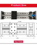 High Precision Linear Guide Rail Workbench For Smooth Sliding Motion In CNC And Diy Projects 500Mm Length top view with dimensions.
