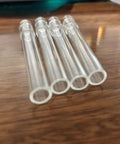 5 Pack Glass Tube Stems 110mm Straight For Chemistry Lab, Air Drying And Steam Distillation on wooden surface