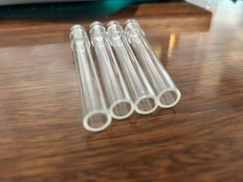 5 Pack Glass Tube Stems 110mm Straight For Chemistry Lab, Air Drying And Steam Distillation on wooden surface