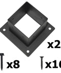 Easy Install 4x4 Post Base With 3.3x3.5 Inch Inner Size For Pergolas Fences Patios Porches Backyards Gazebos And Sheds Heavy Duty Outdoor Post Support Stand With Preinstalled Fasteners For Quick No Tools Needed Setup, shown with included screws