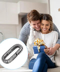 Happy couple with gift and Textured 925 Sterling Silver Oval Spring Gate Rings Carabiner Clips Snap Hooks For Dope Jewelry Making Keychains