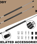 No Sweat 24 Inch Gas Struts 150 Lb Force Lift Supports in black with related accessories for RV and marine use.