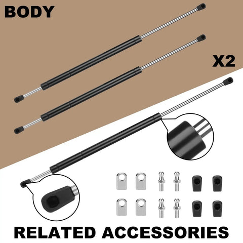 No Sweat 24 Inch Gas Struts 150 Lb Force Lift Supports in black with related accessories for RV and marine use.