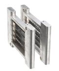 Three-Eighths Inch Blade Assembly Replacement Kit For Food Service Slicers, durable stainless steel, pre-tensioned, side view.