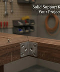 Heavy Duty Stainless Steel L Bracket Corner Brace For Furniture Repair And Cabinet Shelf Reinforcement, supporting wood joint
