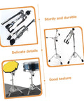 Rock Solid Heavy Duty Snare Drum Stand Adjustable Portable Alloy Rack With Quick Release Storage Shelf For Gig Ready Bands Weekend Sessions And Tour Grade Stages, showcasing sturdy details and adjustable parts.