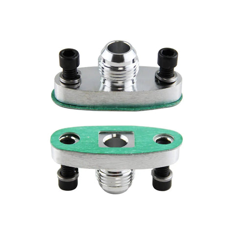 10AN Turbo Oil Drain Outlet Flange Gasket Adapter Kit For T3 T4 Turbo Chargers, Aluminum Alloy with rust-resistant coating