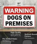 Dog On Premises Warning Sign Rugged 8x12 Inch Metal Yard Gate Decor Weatherproof Tin Plaque For Home Farmhouse Fence Outdoor Business Warehouse Use Waterproof And UV Resistant With Pre Drilled Holes For Easy Hanging. 8x12 inch metal sign
