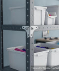 M6 Threaded Triangular Angle Steel Connector White Shelf Bracket For Metal Shelving Reinforcement on storage rack