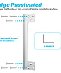 7-Inch Heavy-Duty Door Latch Guard Plates 2 Pack L-Shaped Security Striker Plate with screws for easy installation.