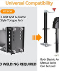 Universal Trailer Tongue Jack Relocation Kit With Bolt On Bracket For 3 Bolt And A Frame Jacks No Weld Install Tailgate Clearance