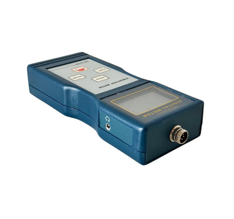Digital Vibration Meter And Analyzer For Machinery ISO 2954 Compliant Pro Grade Portable Maintenance Tool To Detect Imbalance Misalignment And Mechanical Faults In Rotating Equipment, blue handheld device
