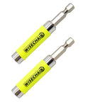 2-Pack Quick Release Magnetic Drill Bit Holder With One-Hand Swap, Magnetic Drive Guide for Easy Bit Changes in yellow casing.