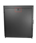 Solid As A Rock 25U Server Rack Cabinet with spacious 37 inch depth front view showing secure lock on black steel door.