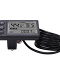 Wireless Electric Bike LCD Display Panel S866 With SM Plug For 0.9 Inch Handlebars, shown with coiled cable