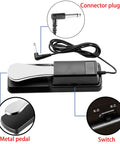 Universal Sustain Pedal For Digital Pianos And MIDI Keyboards With Quarter Inch Jack And Polarity Switch Plug And Play Ready
