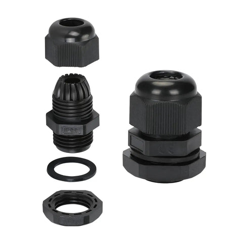 Waterproof ABS Solar Wire Entry Gland Housing For 8 AWG And 10 AWG Cables Built To Last For RVs Boats Yachts Campervans And Rooftop Solar Installations 1 Pack, black ABS IP68 cable gland