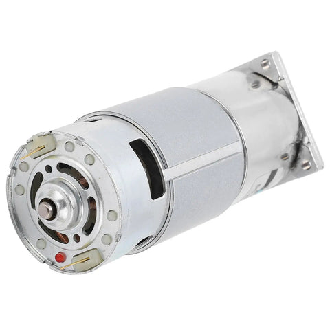 Super Cool Mini Dc Gear Motor With Metal Gears Runs Smooth At 30 Rpm For Awesome Industrial Automation Projects viewed from the side.