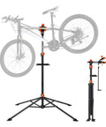 Heavy Duty Bike Repair Stand with Four Leg Base Adjustable 42.5 to 74.8 Inch Height Foldable Maintenance Stand with Magnetic Tool Tray
