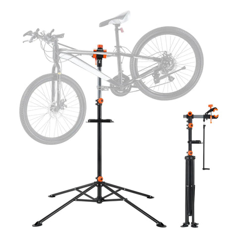 Heavy Duty Bike Repair Stand with Four Leg Base Adjustable 42.5 to 74.8 Inch Height Foldable Maintenance Stand with Magnetic Tool Tray