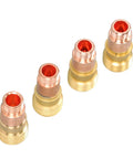 Copper and brass gas lens pieces from 58 Piece Pro Grade TIG Welding Torch Kit for WP9 WP20 WP25 with Stubby Back Cap Copper Collets