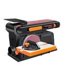 Powerful Brushless Belt Sander For Wood Work. Versatile Sanding Disc And Belt Combo. Desktop grinder with adjustable table.