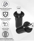 Heavy Duty Cabinet Door Repair Pins And Damper Replacement Clips With Retractable Shelf Support Brackets, black plastic and steel pins, compact size.