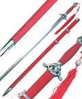 Pro Grade Tai Chi Practice Sword 41 Inch Overall With 29.5 Inch Mirror Polished Stainless Steel Blade Red Yin Yang Oriental Guard