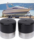 Dual Sided Trailer Wheel Bearing Protector Cap, Stainless Steel Hub Cover About 2 Inch Diameter, Beefed Up Grease Retention Shield for Boat Trailer Axle, Keeps Grease In, Water and Dirt Out, Heavy Duty Marine Use next to boat trailer