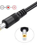 12V Dc Cigarette Lighter Power Adapter Cable With 5 5Mm Male Connector Plug close-up view showcasing barrel jack and safety markings.