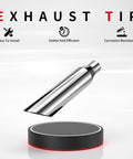 Two Pack 18 Inch Stainless Steel Exhaust Tips Weld On Universal For 2.5 Inch OD Tailpipes Inlet 2.5 Inch Outlet 4 Inch