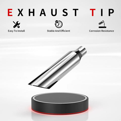 Two Pack 18 Inch Stainless Steel Exhaust Tips Weld On Universal For 2.5 Inch OD Tailpipes Inlet 2.5 Inch Outlet 4 Inch