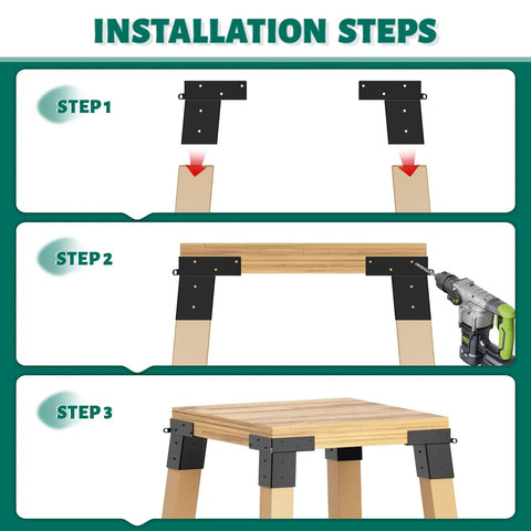 Heavy Duty 4x4 Deer Stand Bracket Kit, 4 Pack For Deer Blind, Hunting Shack, Observation Decks, Tree Houses, Swing Sets And Outdoor Platforms Rust Resistant Steel Construction For Harsh Weather