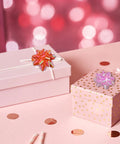 Gift boxes decorated with bows from 100 Pcs Bright Bows And Ribbon Assortment Set For Gift Wrapping with 80 self adhesive bows