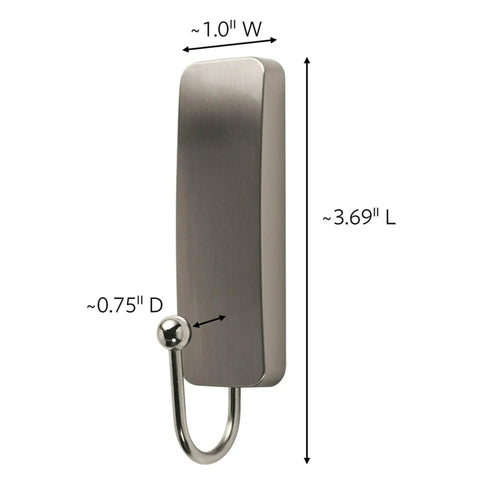 Medium Brushed Nickel Wall Hooks Set With Adhesive Strips No Tools Needed Damage Free Hanging 2 Hooks And 4 Strips Holds Up To 3 Pounds