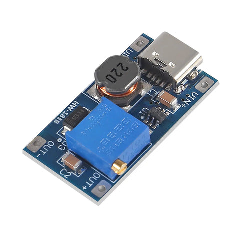 Type C DC DC Boost Module With MT3608 Adjustable Step Up Converter Delivers 2A Output From 2V To 24V Input And 5V 9V 12V 28V Output