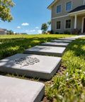 Six Piece Square Plastic Stepping Stone Molds For Concrete Pavers 12 By 12 Inch Deep 1.73in Reusable DIY Form Kit for garden path.