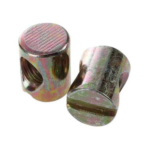 M6 Cross Dowel Barrel Nuts 20 Pieces For Beds Chairs And Furniture Assembly Heavy Duty Carbon Steel With Zinc Plating
