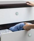 Slick Teal Agate Crystal Glass Cabinet Pulls 4 Pack For Dressers Kitchen Cabinets And Vanities Solid Mushroom Design on drawer