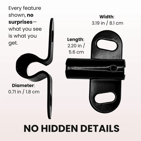 Universal Wheelbarrow Axle And Bracket Replacement Kit showing detailed dimensions for easy install and compatibility